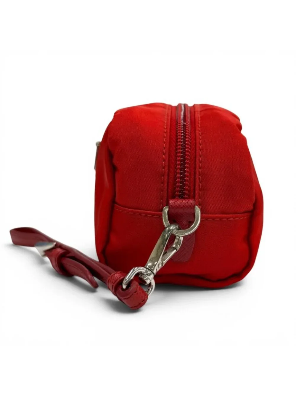 Prada Vela Re-Nylon Mini Pouch Rosso Makeup
